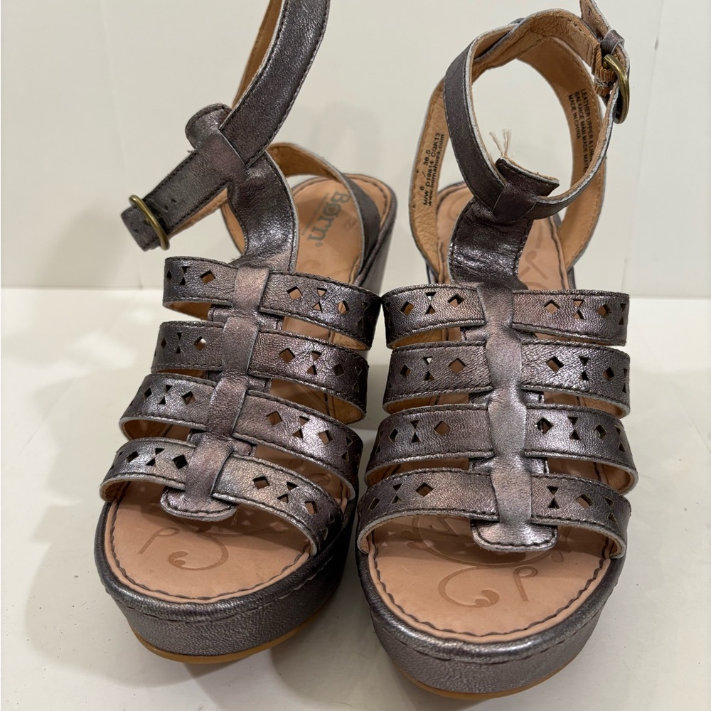 Born Metallic Gray Sandals